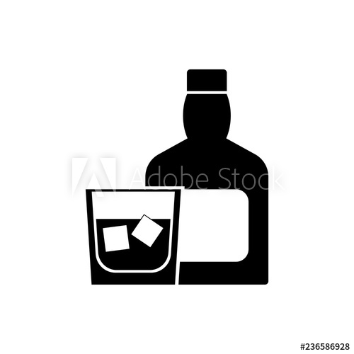 500x500 Whiskey Vector Icon Emblem Isolated On White Background Modern