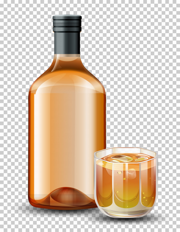 626x805 Bottle And Glass Of Whiskey Vector Free Download