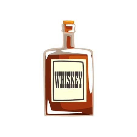 450x450 Bottle Of Whiskey Vector Illustration On A White Background