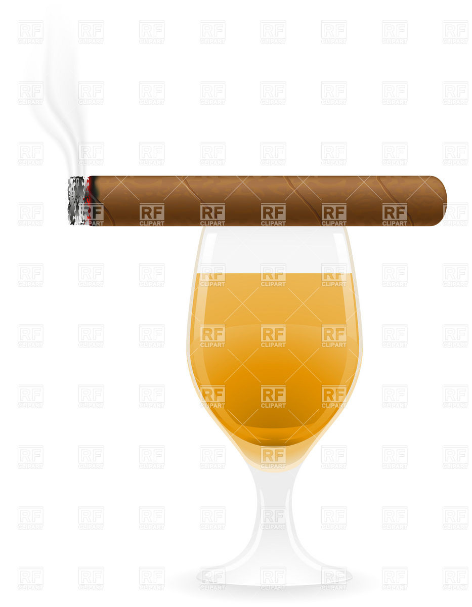 933x1200 Burning Cigar And Glass Of Whiskey Vector Image Of Food