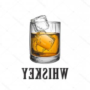 300x300 Bottle And Glass Of Whiskey Vector Clipart Hoodamathrun