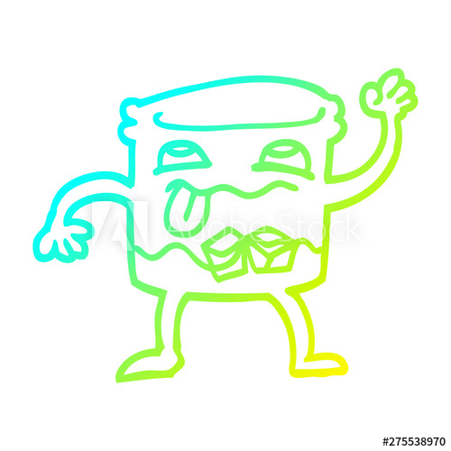 500x500 Cold Gradient Line Drawing Cartoon Whisky Glass