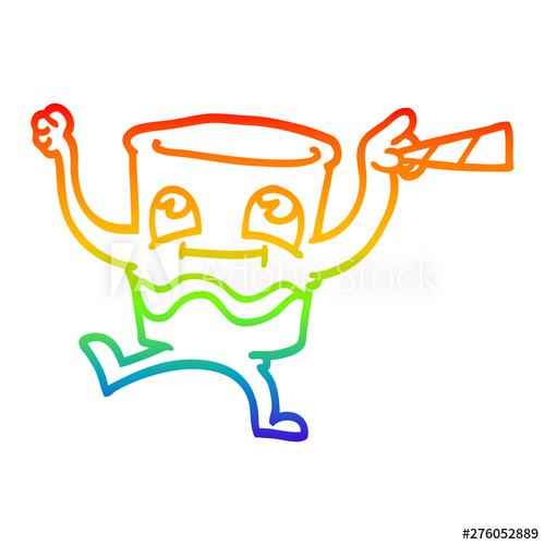 500x500 Rainbow Gradient Line Drawing Cartoon Whisky Glass