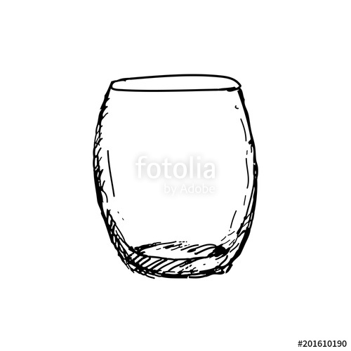 500x500 Hand Drawn Rocks Glass, Empty Whisky Glass Sketch, Vector