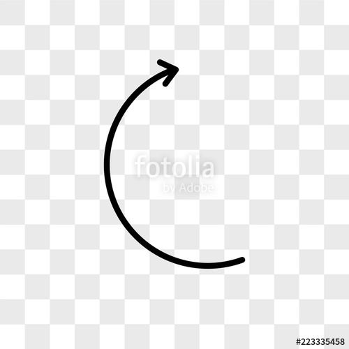 500x500 Curve Arrow Vector Icon Isolated On Transparent Background, Curve