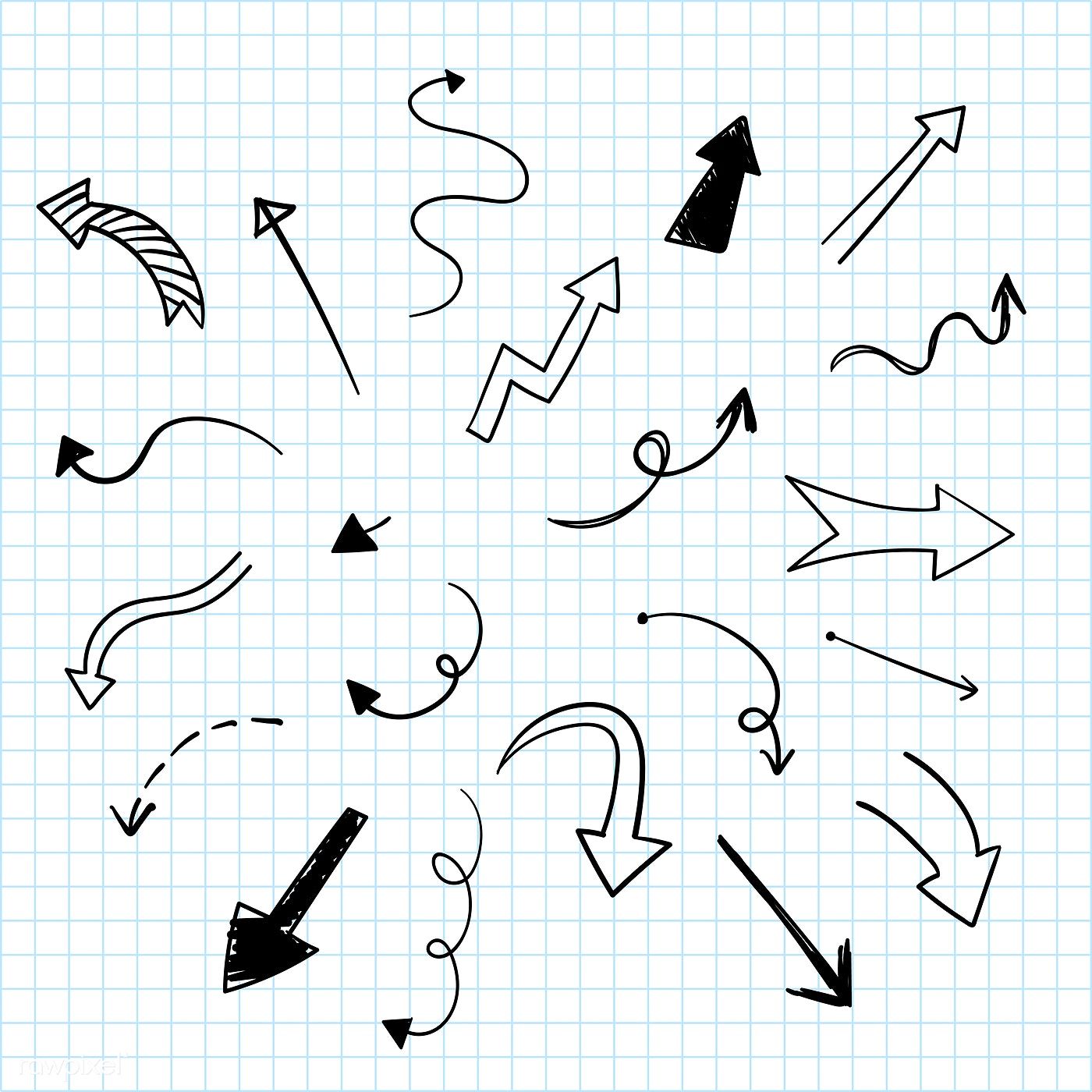 1400x1400 Hand Drawn Doodle Arrows Vector Set Free Image