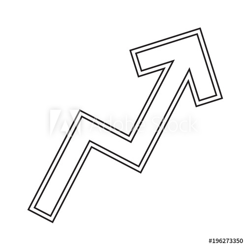 500x500 Zigzag Arrow Vector Line Icon Isolated On White Background