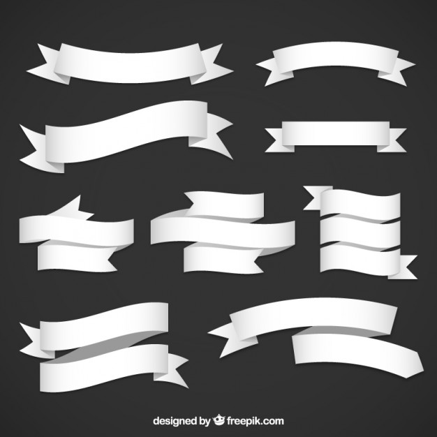 White Ribbons Collection Vector Free Download 626x626 White Ribbons Collection Vector Free Download