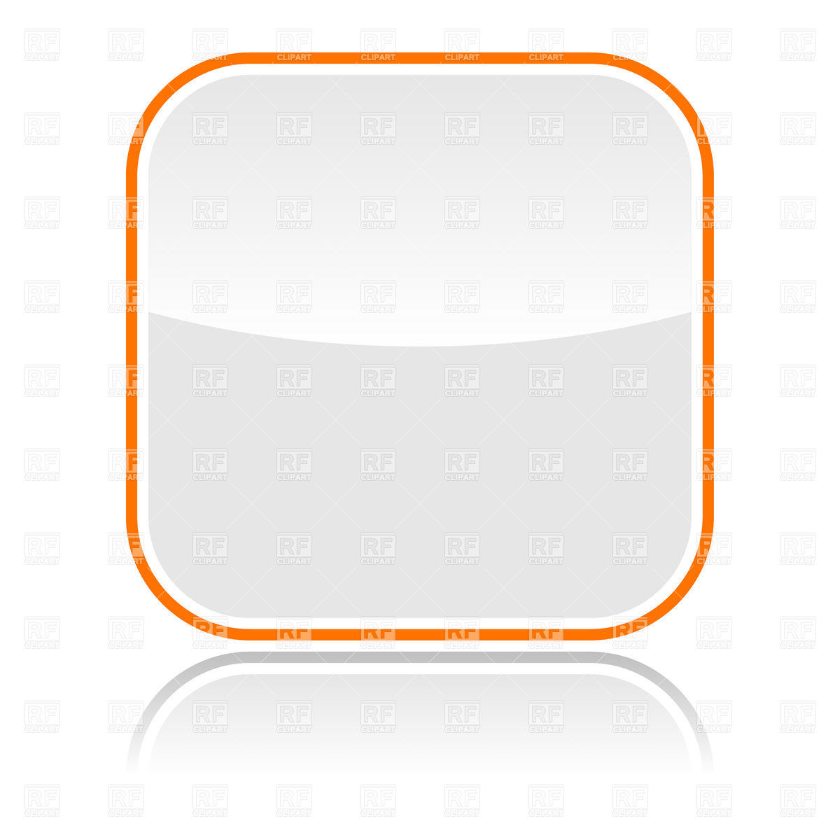 Blank White Web Button Template With Orange Border Vector Image 1200x1200 Blank White Web Button Template With Orange Border Vector Image
