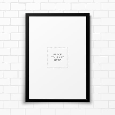 Blank Frame On White Brick Wall Vector 490x490 Blank Frame On White Brick Wall Vector