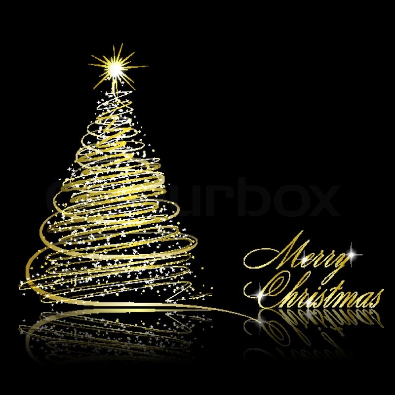 Christmas Tree On Black Background Stock Vector Colourbox 800x800 Christmas Tree On Black Background Stock Vector Colourbox