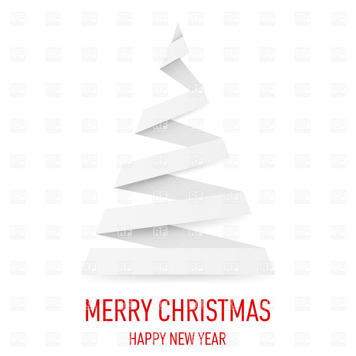 White Paper Christmas Tree In Origami Style On White Vector Image 1200x1200 White Paper Christmas Tree In Origami Style On White Vector Image