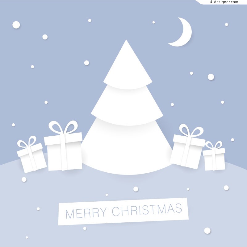 Designer White Paper Cutting Christmas Tree Illustrator Vector 800x801 Designer White Paper Cutting Christmas Tree Illustrator Vector