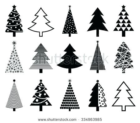 White Christmas Tree Vector at Vectorified.com | Collection of White ...