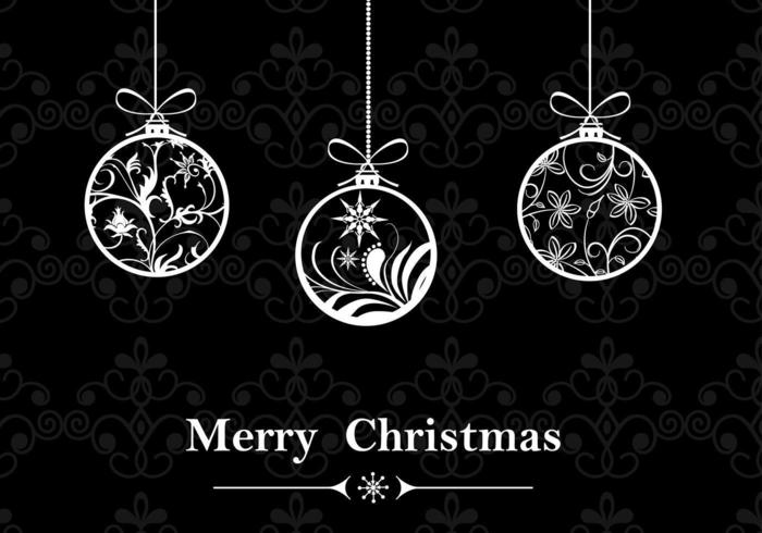 700x490 Black White Christmas Ornament Wallpaper Vector