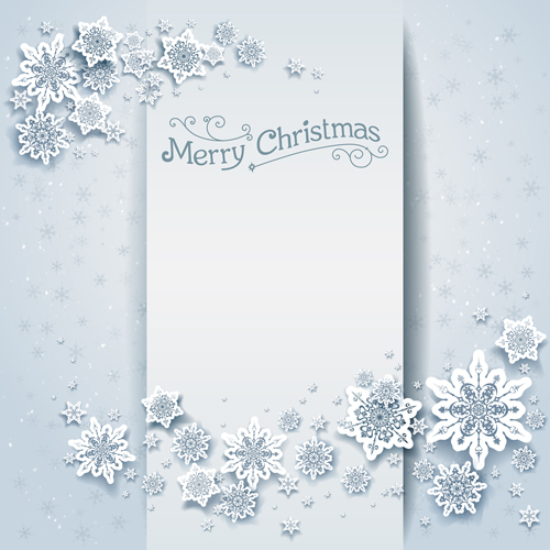 500x500 Paper Snowflake With White Christmas Cards Vector Free Download