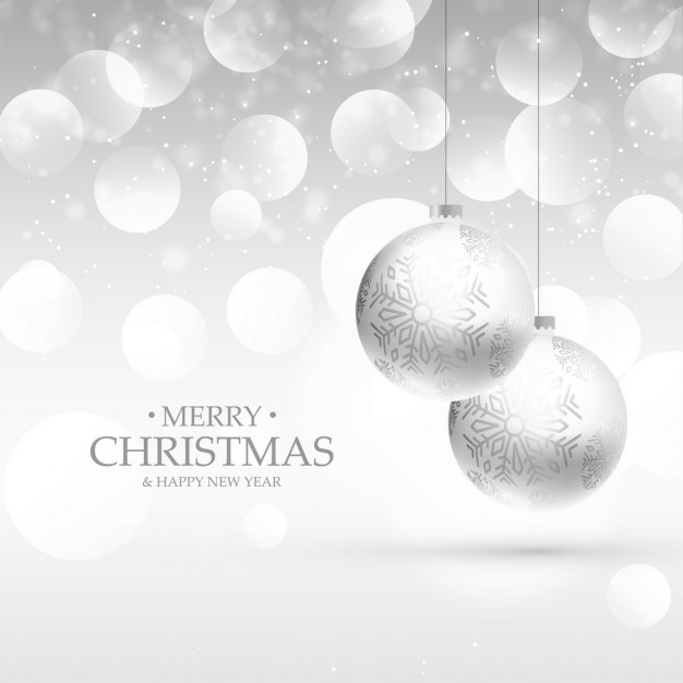 626x626 White Christmas Balls On A White Background With Bubbles Vector
