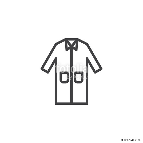 500x500 Laboratory Coat Line Icon Protection Wear Linear Style Sign