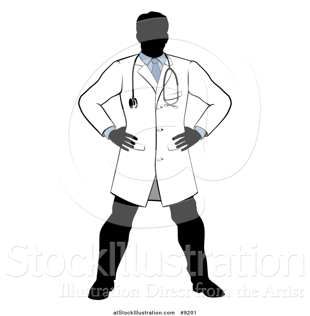1024x1044 Vector Illustration Of A Faceless Silhouetted Male Doctor Wearing