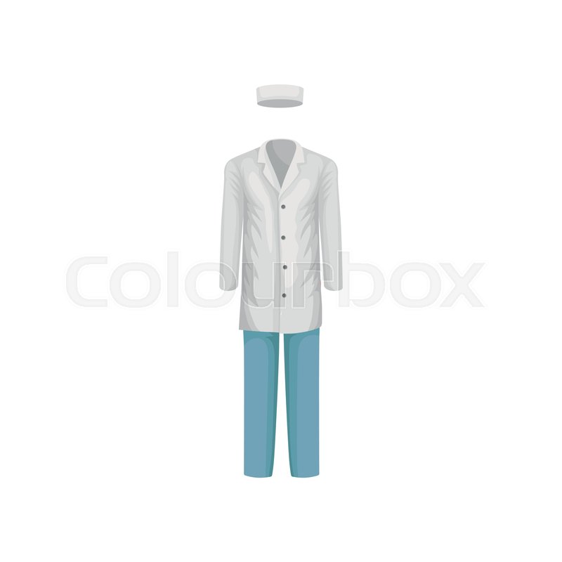 800x800 White Lab Coat, Hat And Blue Pants Stock Vector Colourbox