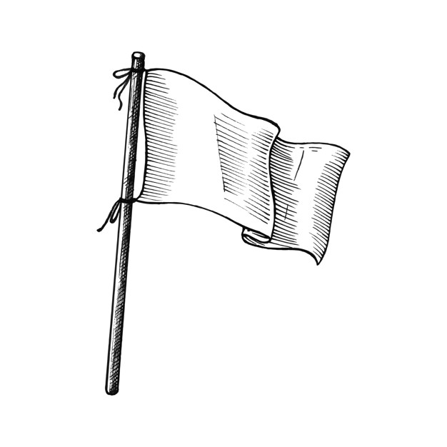 626x626 Hand Drawn White Flag Vector Free Download