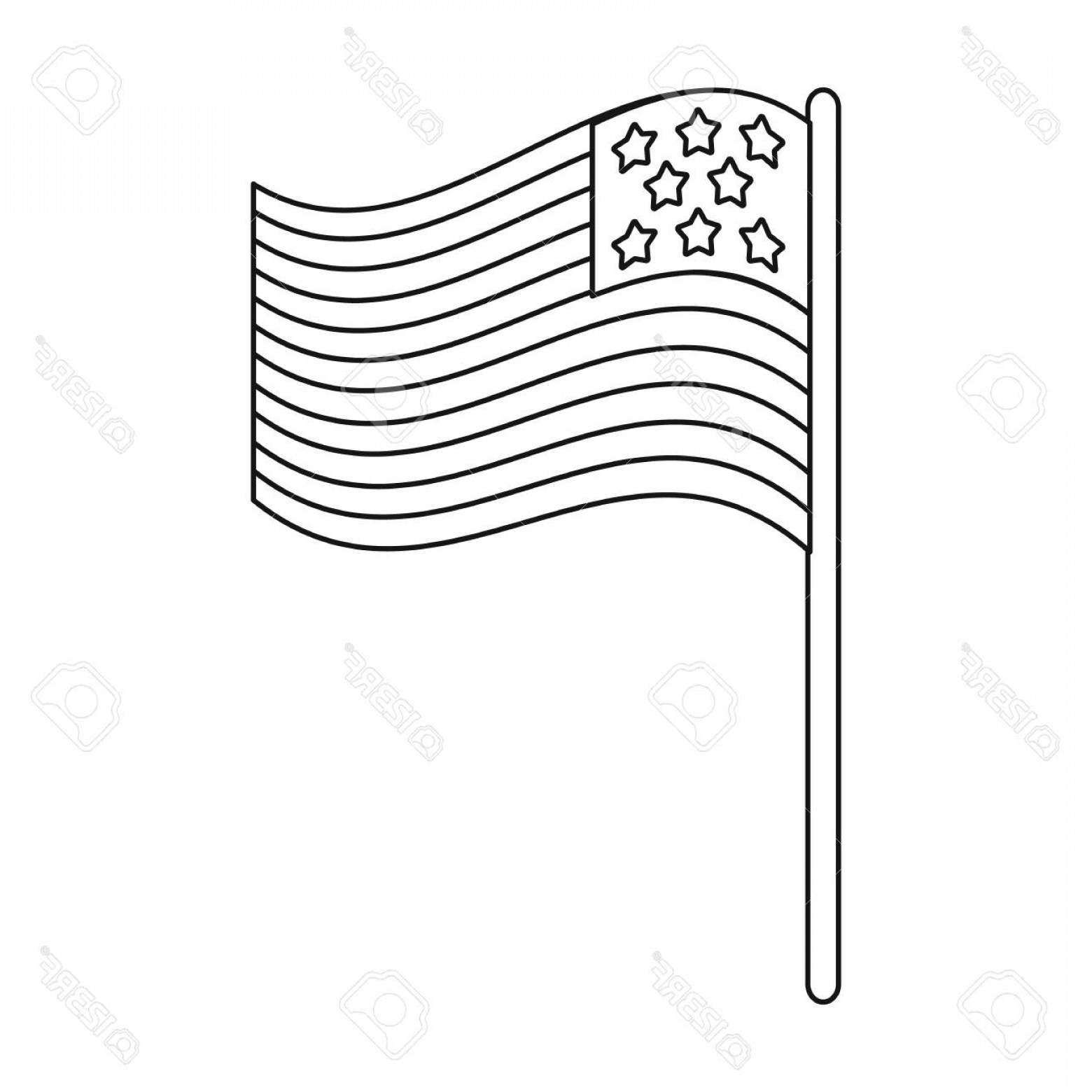 1560x1560 Photostock Vector American Flag Icon In Outline Style Isolated