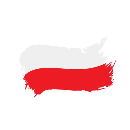 450x450 Poland Flag, Vector Illustration On A White Background Royalty