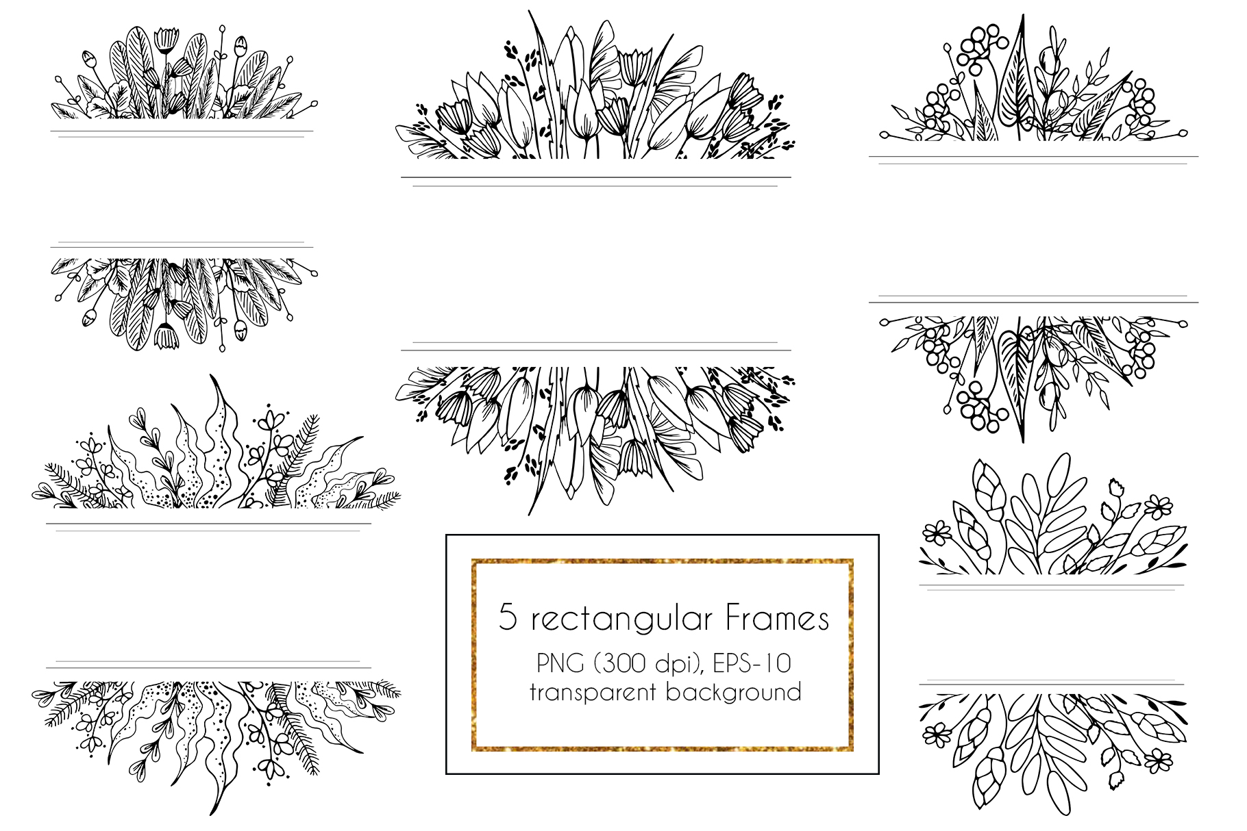 1820x1214 Black White Floral Frames