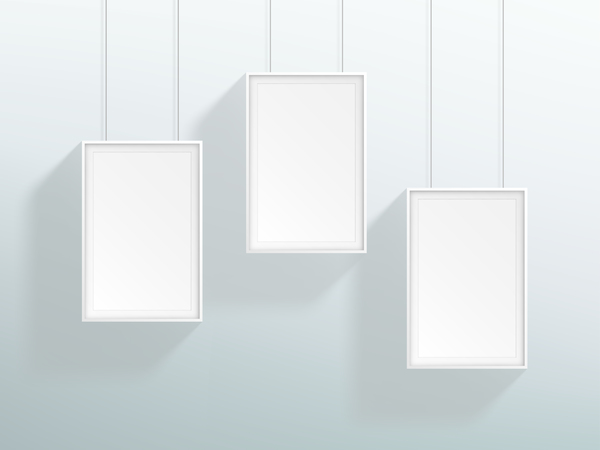 600x450 Blank White Realistic Hanging Frames Design Vector Free Download