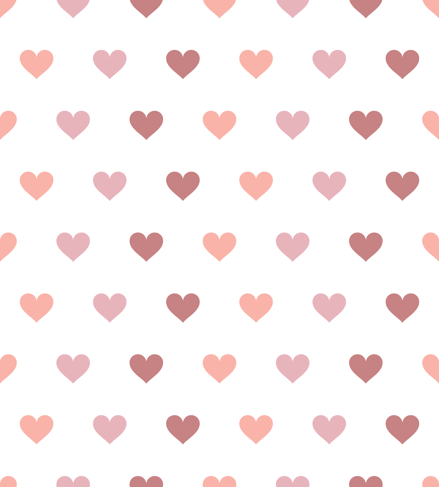 1440x1600 Pink Hearts Vector Pattern On White Background