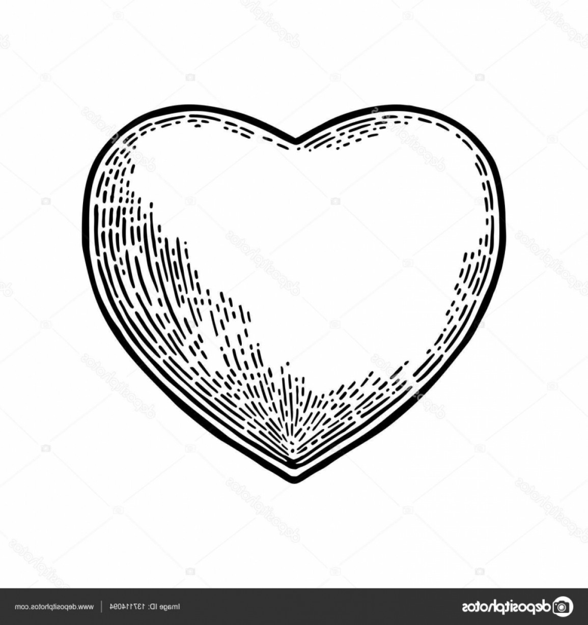 1155x1228 Black And White Heart Vector Graphic Studiogrfx