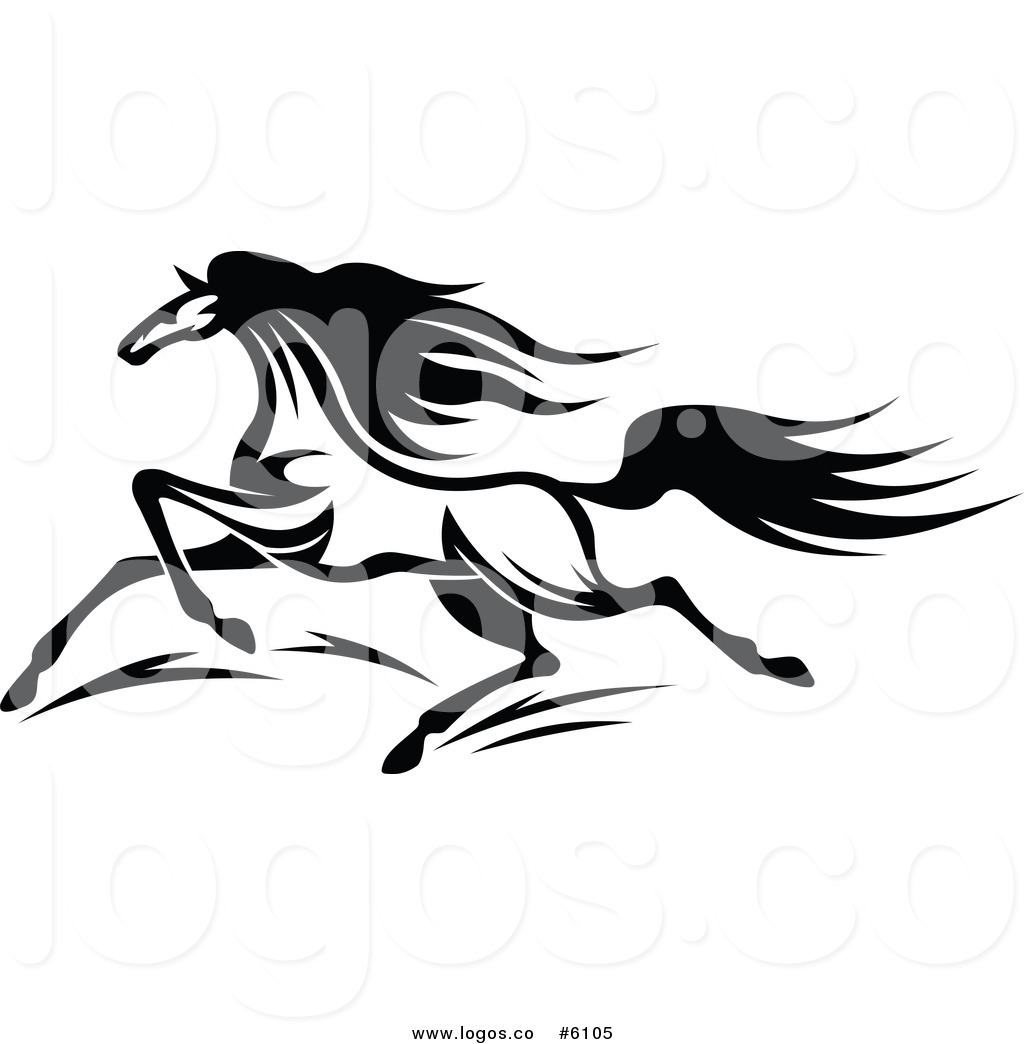 1024x1044 Royalty Free Clip Art Vector Logo Of A Black And White Horse