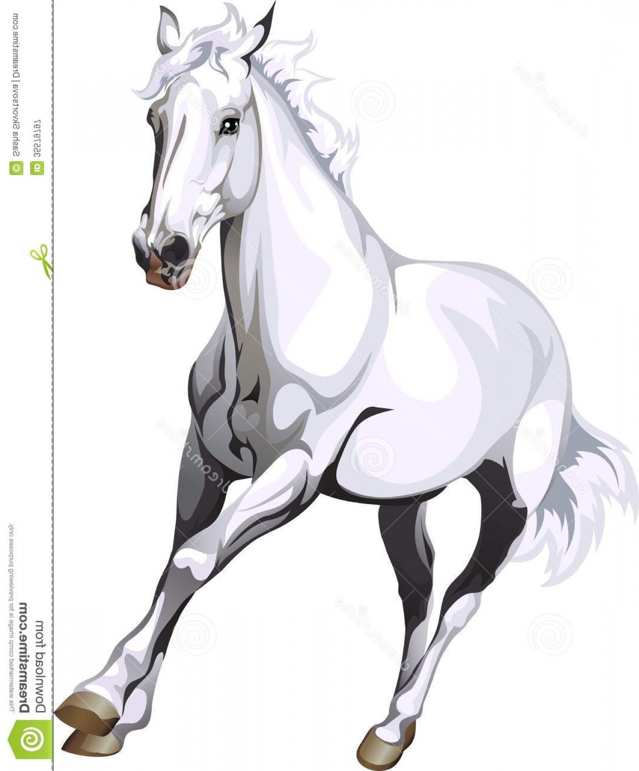 1292x1560 Royalty Free Stock Photography White Horse Vector Drawing