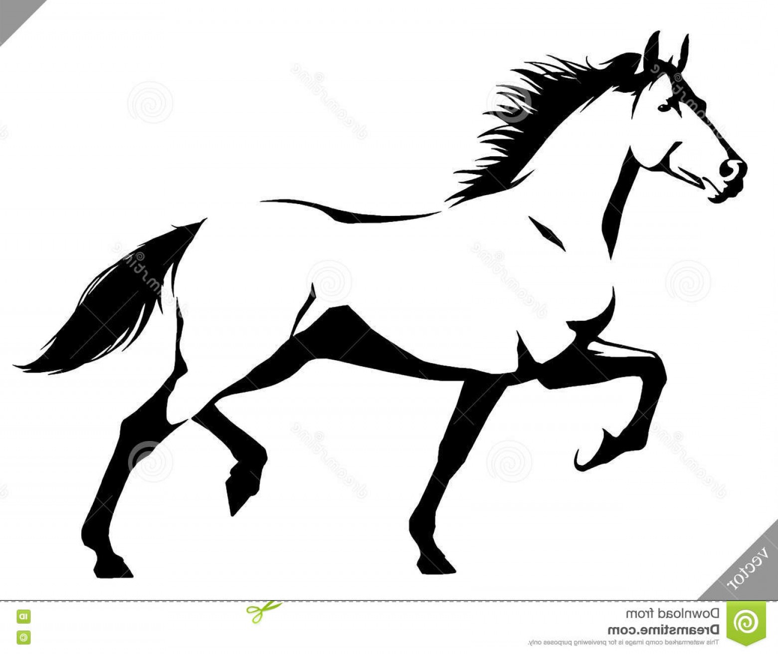 Мультяшные лошади черно-белого