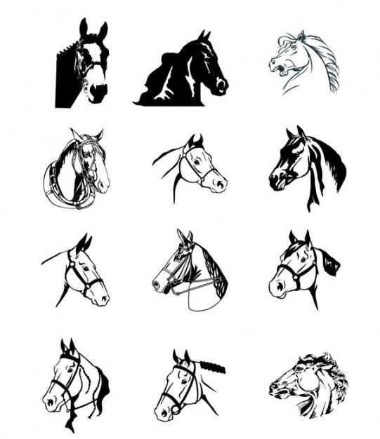 541x626 Black And White Horse Vector Design Elements Silhouette Vector