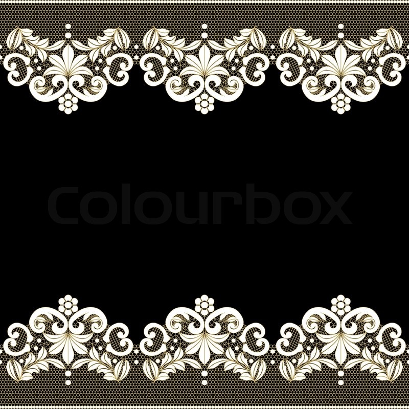 800x800 Black Background With White Lace Stock Vector Colourbox
