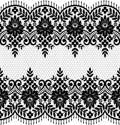 500x520 Seamless Black Lace Borders Vectors Free Vector In Encapsulated