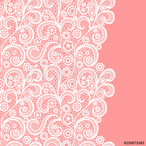 500x500 Seamless Lace Border Vector Illustration White Lacy Vintage