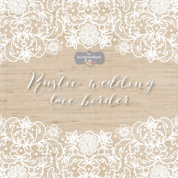 570x570 Vector Lace Border Rustic Wedding Invitation Border Frame Etsy