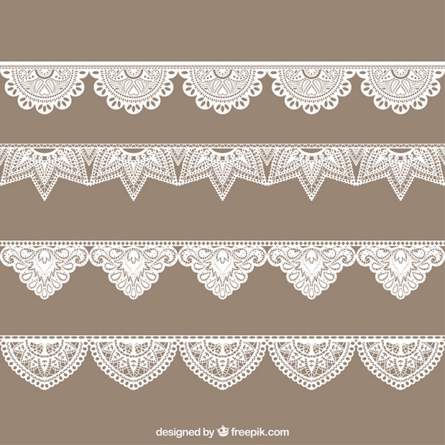 626x626 Hand Drawn Lace Border Collection Vector Premium Download