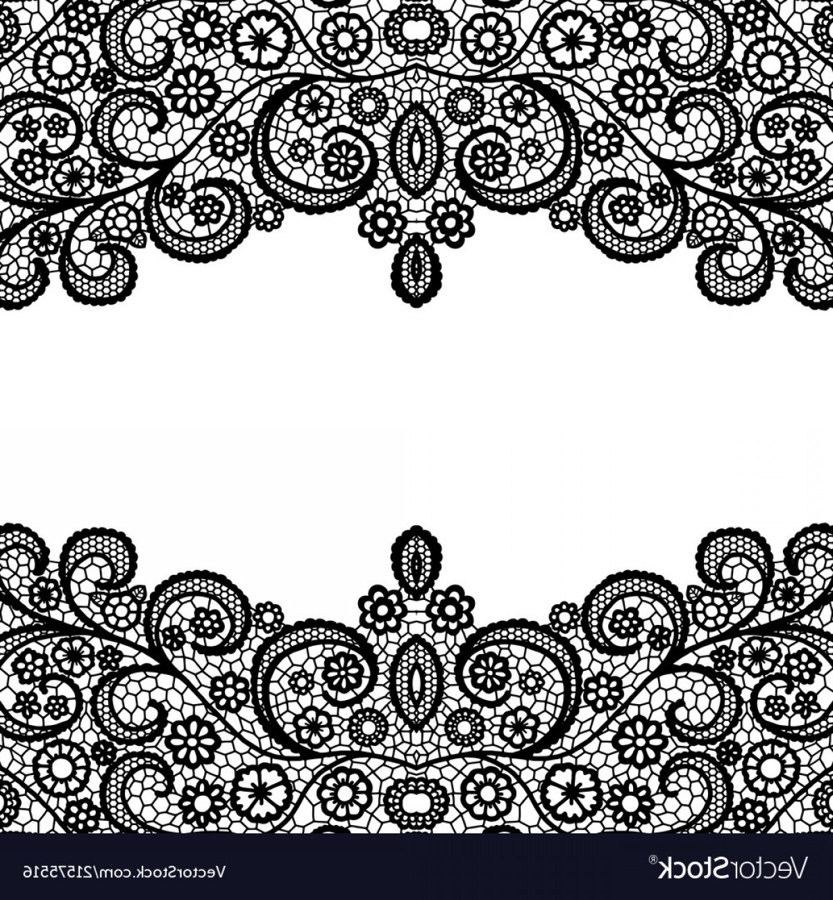 1200x1296 Seamless Vintage Black Lace Border Invitation Vector Hoodamathrun