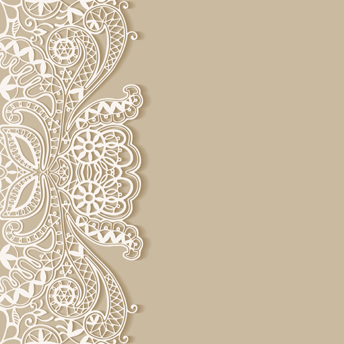 500x500 White Lace With Colored Background Vector Set