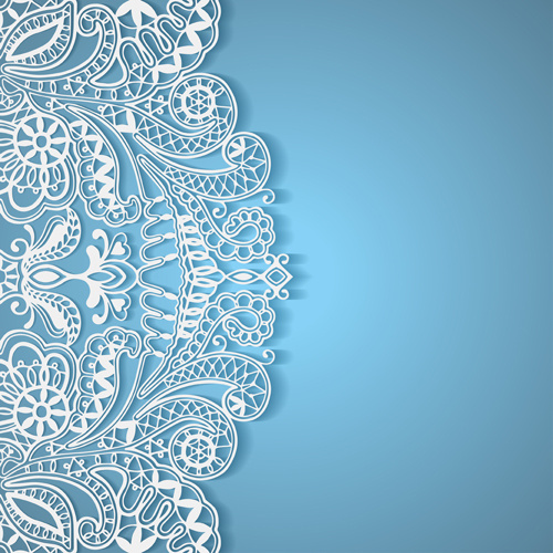 500x500 White Lace With Colored Background Vector Set Free Vector