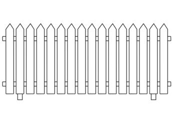 346x245 Free White Picket Fence Vector Graphic