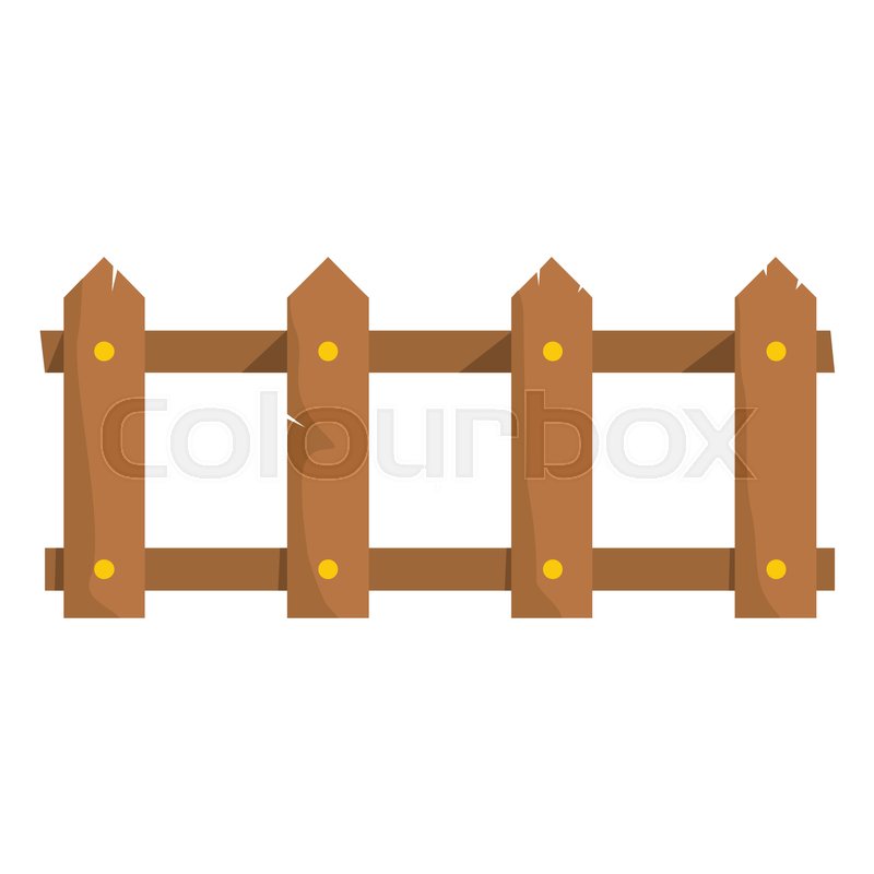 800x800 Wooden Fence Flat Cartoon Icon Stock Vector Colourbox