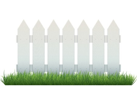 450x311 A Vector Illustration Of A White Picket Fence, Image Contains Lots