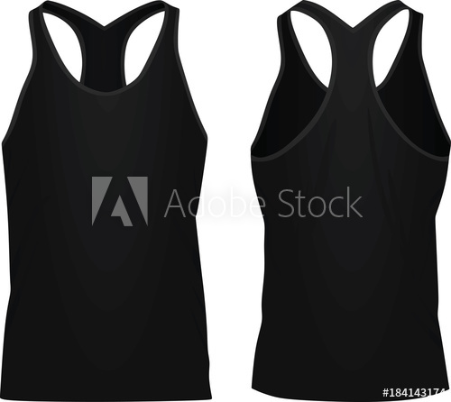 500x446 Black Sleeveless T Shirt Vector Illustration