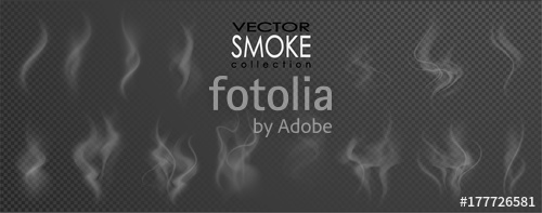 500x197 Smoke Vector Collection, Isolated, Transparent Background Set