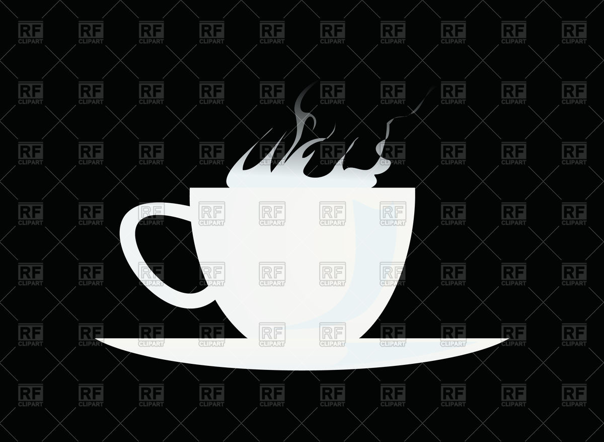 1200x877 White Coffee Cup With Smoke Vector Image Of Food And Beverages