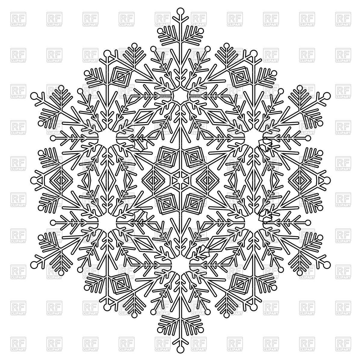 1200x1200 Round Black And White Snowflake Vector Image Of Backgrounds